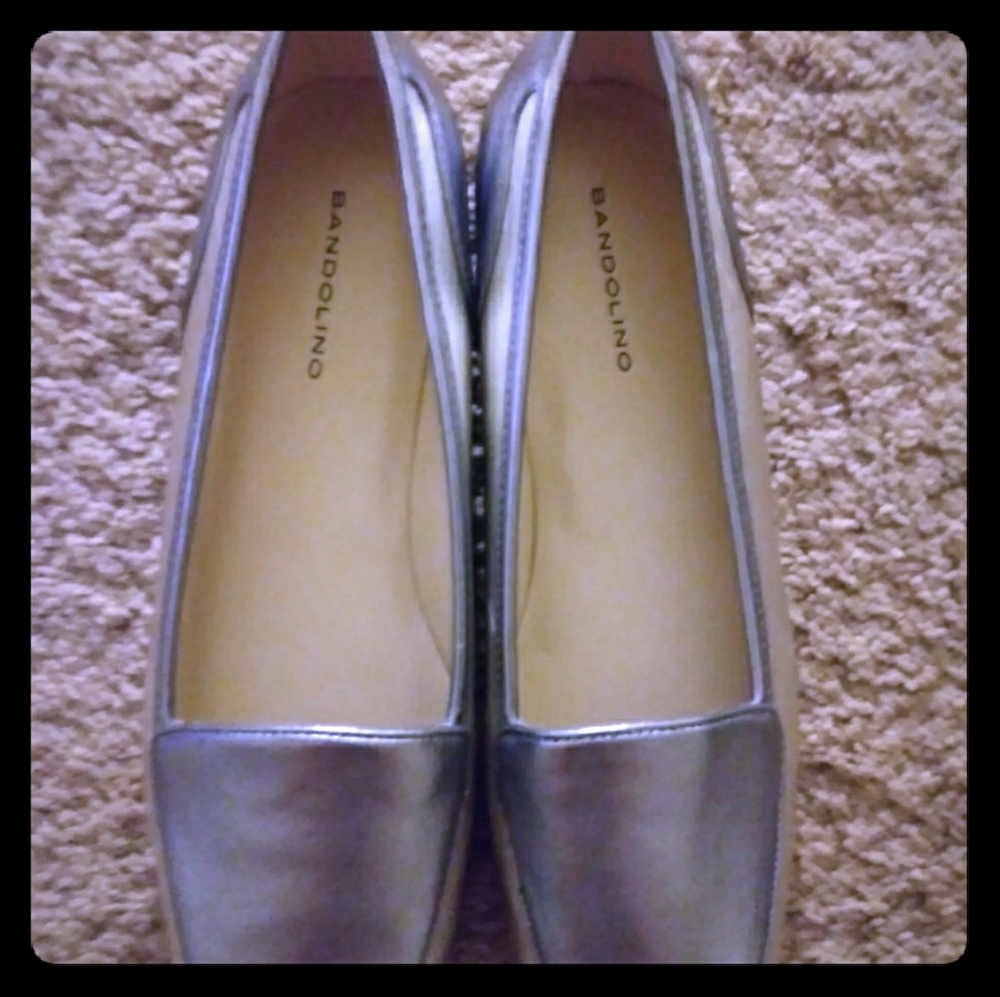 Silver Flat Shoes